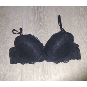 Black Lace Push-Up Bra - Size 36C